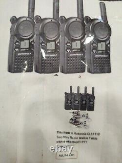 Lot De 4-motorola Cls1110 Two-way Radio Black