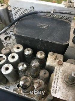 Milieu Du Siècle Vtg Motorola Two Way Tube Ligne Privée Radio Ham Mobile Police Feu