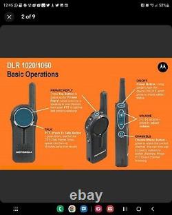 Motorola Dlr1020 Digital 2 Channel Radio 6 Pack Avec Chargeur De Base Pour 12 Unités