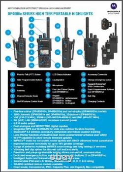 Motorola Dp4400e Uhf Digital Two Way Radio Walkie Talkie Dmr Sans Chargeur