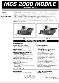Motorola Mcs2000 Modèle II 2 Uhf 50watt 450-512 Mhz Mo1hx+725w / Haut-parleur