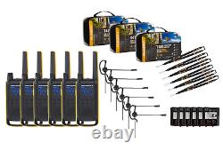 Motorola T475 Radio Bidirectionnel 6-Pack Talkies Walkie Noir/Jaune Rechargeables