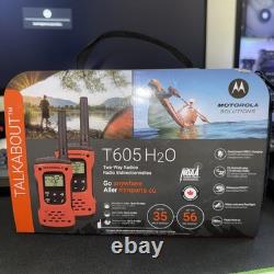 Motorola T605 H2O Noir Orange Étanche IP67 Radio Bidirectionnelle à Double Alimentation