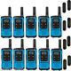 Motorola Talkabout T100 Walkie Talkie 10 Pack Set 16 Mile Two Way Radios Bleu