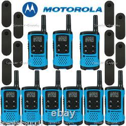 Motorola Talkabout T100tp Talkie Walkie 9 Pack Combinée 16 Mile Two Way Radios Bleu