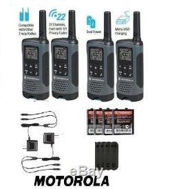 Motorola Talkabout T200 Talkie Walkie 4 Pack Set 20 Mile Two Way Radio Package