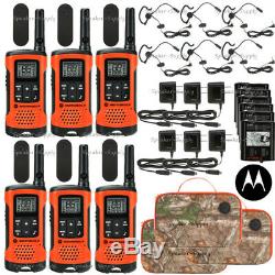 Motorola Talkabout T265 6 Pack Talkie Walkie Set 25 Mile Two Way Radio + Oreillettes