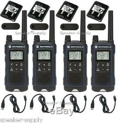 Motorola Talkabout T460 Talkie Walkie 4 Pack Set 35 Mile Two Way Radio W Vibrer