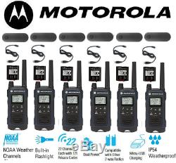Motorola Talkabout T460 Talkie Walkie 6 Pack Set 35 Mile Two Way Radio W Vibrer