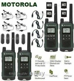 Motorola Talkabout T465 Talkie Walkie 4 Pack 35 Mile Two Way Radio (cas + Oreillettes)