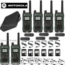 Motorola Talkabout T465 Talkie Walkie 6 Pack 35 Mile Two Way Radio Case Oreillettes