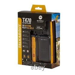 Motorola Talkabout T470 Radio Bidirectionnel, 35 Miles, Paquet de 2, NOAA, Noir & Jaune