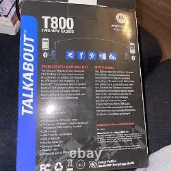 Motorola Talkabout T800 Radio bidirectionnelle, 35 milles, pack de 2, Bluetooth, noir et bleu.