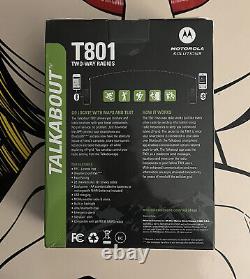 Motorola Talkabout T801 Radios À Deux Voies 35 Miles De Portée, Rechargeable 2pack Nouveau