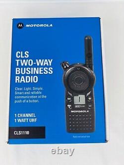 Motorola Two-way Business Radio 1 Channel Cls1110 Noir Nouvelle Marque Nouveau