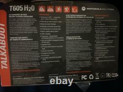 NOUVEAU Motorola T605 H2O Radio Bidirectionnel 2-Pack Noir Orange IP67 jusqu'à 35 miles NIB