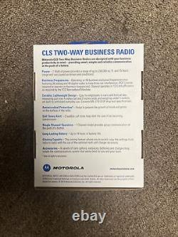 Nouveau Motorola CLS1110 Radio professionnelle bidirectionnelle noire NIB Livraison gratuite
