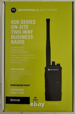 Nouvelle radio bidirectionnelle Motorola RDX RDV5100 en boîte Walkie Talkie SANS BATTERIE
