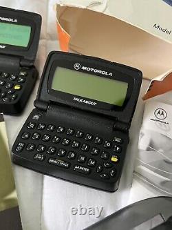 RARE (2) Motorola Talkabout Deux Voies Pager T900 NOIR Arch Wireless Boîte Originale