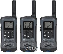 Solutions Motorola, FRS Portable T200TP, Talkabout, 22 canaux, ensemble de 3 en gris foncé