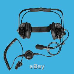 Two Way Radio Casque Avec Suppression De Bruit Pour Motorola Ht1000 Mt1500 Mt2000